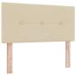Preview: Boxspringbett mit Matratze Creme 100x200 cm Stoff, Kopfteil mit Knopfheftung Creme 100 cm Stoff