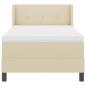 Preview: Boxspringbett mit Matratze Creme 100x200 cm Stoff, Kopfteil mit Knopfheftung Creme 100 cm Stoff