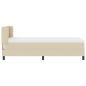 Preview: Boxspringbett mit Matratze Creme 100x200 cm Stoff, Kopfteil mit Knopfheftung Creme 100 cm Stoff