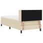 Preview: Boxspringbett mit Matratze Creme 100x200 cm Stoff, Kopfteil mit Knopfheftung Creme 100 cm Stoff