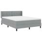 Preview: Boxspringbett mit Matratze Hellgrau 160x200 cm Stoff, Kopfteil geknöpft Hellgrau 160 cm Stoff