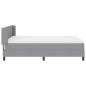 Preview: Boxspringbett mit Matratze Hellgrau 160x200 cm Stoff, Kopfteil geknöpft Hellgrau 160 cm Stoff