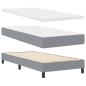 Preview: Boxspringbett mit Matratze Hellgrau 180x200 cm Stoff, Kopfteil mit Knopfheftung Hellgrau 180 cm Stoff