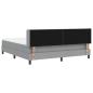 Preview: Boxspringbett mit Matratze Hellgrau 180x200 cm Stoff, Kopfteil mit Knopfheftung Hellgrau 180 cm Stoff