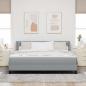 Preview: Boxspringbett mit Matratze Hellgrau 180x200 cm Stoff, Kopfteil mit Knopfheftung Hellgrau 180 cm Stoff