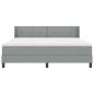 Preview: Boxspringbett mit Matratze Hellgrau 180x200 cm Stoff, Kopfteil mit Knopfheftung Hellgrau 180 cm Stoff