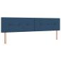 Preview: Boxspringbett mit Matratze Blau 200x200 cm Stoff, Kopfteil mit Knopfheftung Blau 200 cm Stoff