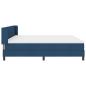 Preview: Boxspringbett mit Matratze Blau 200x200 cm Stoff, Kopfteil mit Knopfheftung Blau 200 cm Stoff
