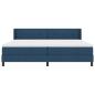 Preview: Boxspringbett mit Matratze Blau 200x200 cm Stoff, Kopfteil mit Knopfheftung Blau 200 cm Stoff