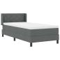 Preview: Boxspringbett mit Matratze Dunkelgrau 90x190 cm Stoff, Kopfteil Design mit Diamantblöcken Dunkelgrau 90 cm Stoff
