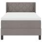Preview: Boxspringbett mit Matratze Taupe 90x200 cm Stoff, Kopfteil Diamantblock-Design Taupe 90 cm Stoff