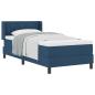 Preview: Boxspringbett mit Matratze Blau 90x200 cm Stoff, Kopfteil Diamantblockdesign Blau 90 cm Stoff