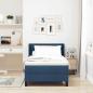 Preview: Boxspringbett mit Matratze Blau 90x200 cm Stoff, Kopfteil Diamantblockdesign Blau 90 cm Stoff