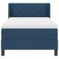 Preview: Boxspringbett mit Matratze Blau 90x200 cm Stoff, Kopfteil Diamantblockdesign Blau 90 cm Stoff