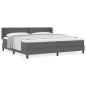 Preview: Boxspringbett mit Matratze Dunkelgrau 200x200 cm Stoff, Kopfteil Diamantblockdesign Dunkelgrau 200 cm Stoff