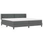 Preview: Boxspringbett mit Matratze Dunkelgrau 200x200 cm Stoff, Kopfteil Diamantblockdesign Dunkelgrau 200 cm Stoff