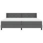 Preview: Boxspringbett mit Matratze Dunkelgrau 200x200 cm Stoff, Kopfteil Diamantblockdesign Dunkelgrau 200 cm Stoff