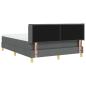 Preview: Boxspringbett mit Matratze Dunkelgrau 160x200 cm Stoff, Kopfteil Linien Design Dunkelgrau 160 cm Stoff