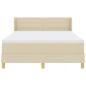 Preview: Boxspringbett mit Matratze Creme 160x200 cm Stoff, Kopfteil Linien Design Creme 160 cm Stoff