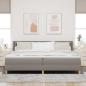 Preview: Boxspringbett mit Matratze Taupe 200x200 cm Stoff, Kopfteil Linien-Design Taupe 200 cm Stoff
