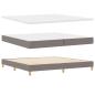 Preview: Boxspringbett mit Matratze Taupe 200x200 cm Stoff, Kopfteil Linien-Design Taupe 200 cm Stoff