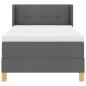 Preview: Boxspringbett mit Matratze Dunkelgrau 80x200 cm Stoff, Kopfteil mit Knopfheftung Dunkelgrau 80 cm Stoff