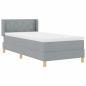 Preview: Boxspringbett mit Matratze Hellgrau 90x200 cm Stoff, Kopfteil mit Diamantblockdesign Hellgrau 90 cm Stoff
