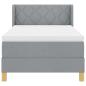 Preview: Boxspringbett mit Matratze Hellgrau 90x200 cm Stoff, Kopfteil mit Diamantblockdesign Hellgrau 90 cm Stoff