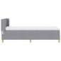 Preview: Boxspringbett mit Matratze Hellgrau 90x200 cm Stoff, Kopfteil mit Diamantblockdesign Hellgrau 90 cm Stoff