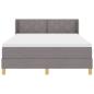 Preview: Boxspringbett mit Matratze Taupe 140x200 cm Stoff, Kopfteil im Diamantblockdesign Taupe 140 cm Stoff