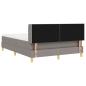 Preview: Boxspringbett mit Matratze Taupe 140x200 cm Stoff, Kopfteil im Diamantblockdesign Taupe 140 cm Stoff