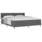 Preview: Boxspringbett Dunkelgrau mit Matratze 180x200 cm Stoff, Kopfteil Diamantblockdesign Dunkelgrau 180 cm Stoff