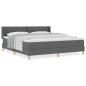 Preview: Boxspringbett Dunkelgrau mit Matratze 180x200 cm Stoff, Kopfteil Diamantblockdesign Dunkelgrau 180 cm Stoff