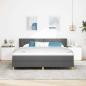 Preview: Boxspringbett Dunkelgrau mit Matratze 180x200 cm Stoff, Kopfteil Diamantblockdesign Dunkelgrau 180 cm Stoff