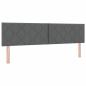 Preview: Boxspringbett Dunkelgrau mit Matratze 180x200 cm Stoff, Kopfteil Diamantblockdesign Dunkelgrau 180 cm Stoff