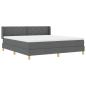 Preview: Boxspringbett Dunkelgrau mit Matratze 180x200 cm Stoff, Kopfteil Diamantblockdesign Dunkelgrau 180 cm Stoff