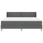 Preview: Boxspringbett Dunkelgrau mit Matratze 180x200 cm Stoff, Kopfteil Diamantblockdesign Dunkelgrau 180 cm Stoff