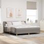 Preview: ARDEBO.de - Boxspringbett mit Matratze Taupe 180x200 cm Stoff, Kopfteil Diamantblock-Design Taupe 180 cm Stoff