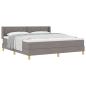Preview: Boxspringbett mit Matratze Taupe 180x200 cm Stoff, Kopfteil Diamantblock-Design Taupe 180 cm Stoff