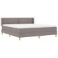 Preview: Boxspringbett mit Matratze Taupe 180x200 cm Stoff, Kopfteil Diamantblock-Design Taupe 180 cm Stoff