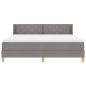 Preview: Boxspringbett mit Matratze Taupe 180x200 cm Stoff, Kopfteil Diamantblock-Design Taupe 180 cm Stoff