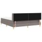 Preview: Boxspringbett mit Matratze Taupe 180x200 cm Stoff, Kopfteil Diamantblock-Design Taupe 180 cm Stoff