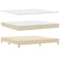 Preview: Boxspringbett mit Matratze Creme 200x200 cm Stoff, Kopfteil Diamantblock-Design Creme 200 cm Stoff
