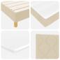 Preview: Boxspringbett mit Matratze Creme 200x200 cm Stoff, Kopfteil Diamantblock-Design Creme 200 cm Stoff