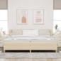 Preview: Boxspringbett mit Matratze Creme 200x200 cm Stoff, Kopfteil Diamantblock-Design Creme 200 cm Stoff