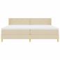 Preview: Boxspringbett mit Matratze Creme 200x200 cm Stoff, Kopfteil Diamantblock-Design Creme 200 cm Stoff