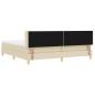 Preview: Boxspringbett mit Matratze Creme 200x200 cm Stoff, Kopfteil Diamantblock-Design Creme 200 cm Stoff