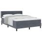 Preview: Boxspringbett mit Kopfteil Dunkelgrau 200 x 160 cm Samt