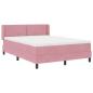 Preview: Boxspringbett mit Matratze Rosa 160x200 cm Samt