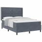 Preview: Boxspringbett mit Matratze Dunkelgrau 140x190 cm Samt